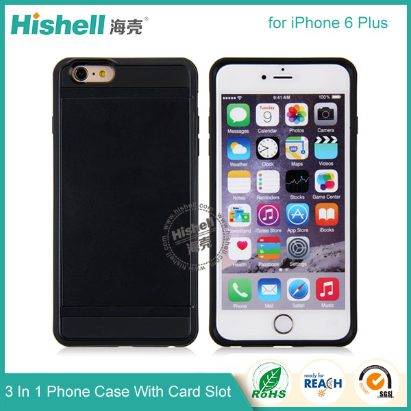 3 in 1 Phone Case with Card Slot for iPhone 6 Plus