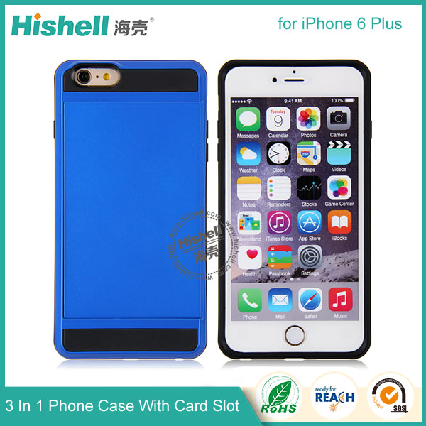 3 in 1 Phone Case with Card Slot for iPhone 6 Plus