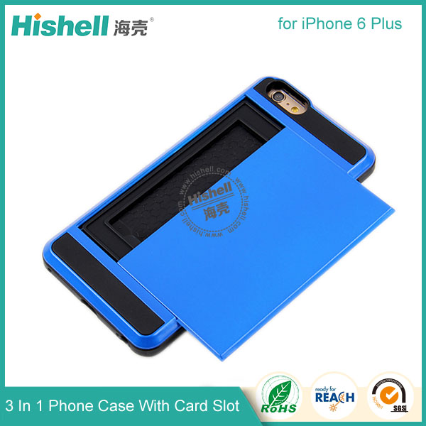 3 in 1 Phone Case with Card Slot for iPhone 6 Plus