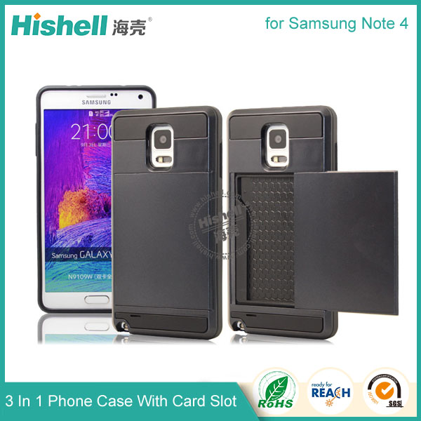 3 in 1 Phone Case with Card Slot for Samsung Note 4