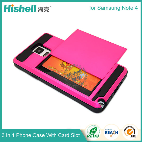 3 in 1 Phone Case with Card Slot for Samsung Note 4