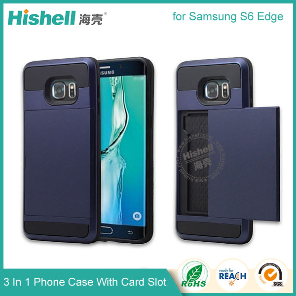 3 in 1 Phone Case with Card Slot for Samsung S6 Edge