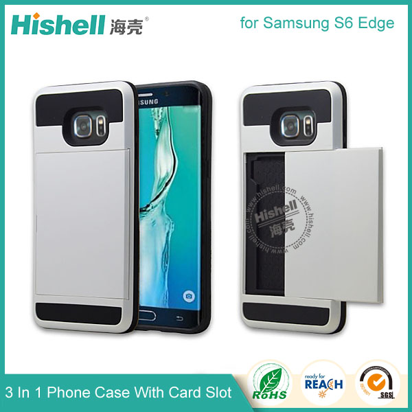 3 in 1 Phone Case with Card Slot for Samsung S6 Edge