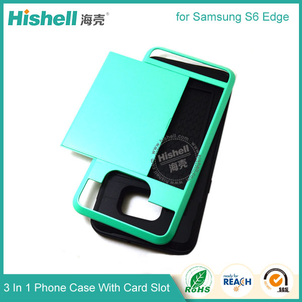 3 in 1 Phone Case with Card Slot for Samsung S6 Edge