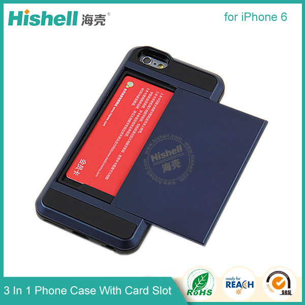 3 in 1 Phone Case with Card Slot for iPhone 6