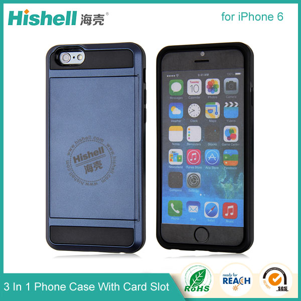 3 in 1 Phone Case with Card Slot for iPhone 6