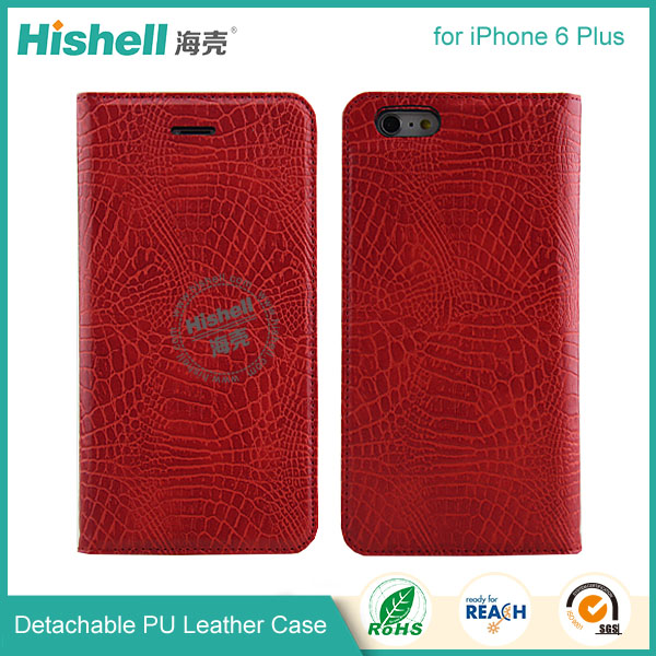 Crocodile Line Detachable wallet leather phone Case for iPhone 6 Plus