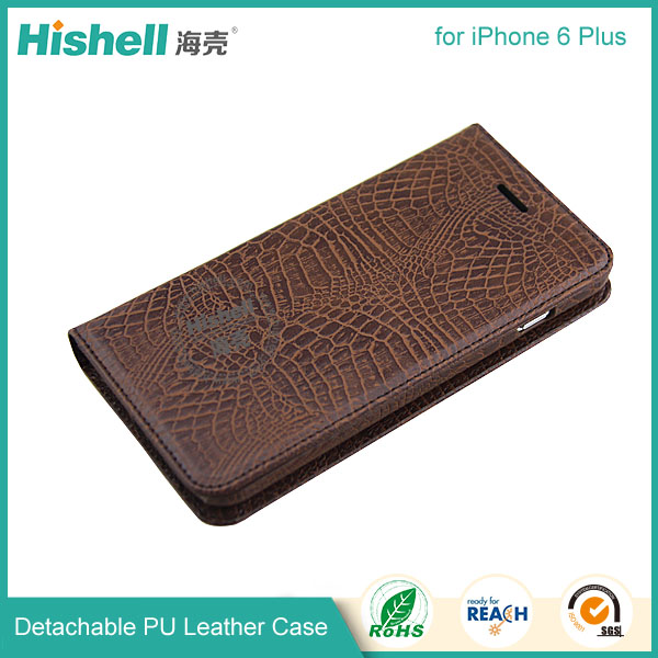 Crocodile Line Detachable wallet leather phone Case for iPhone 6 Plus