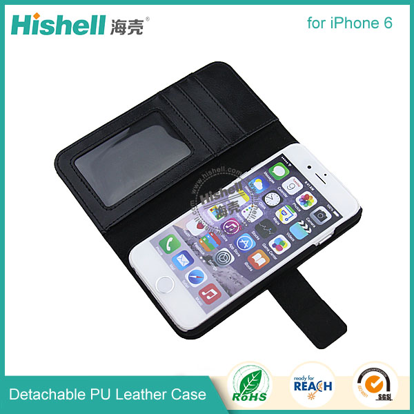 Detachable wallet  genuine leather phone case for iPhone 6