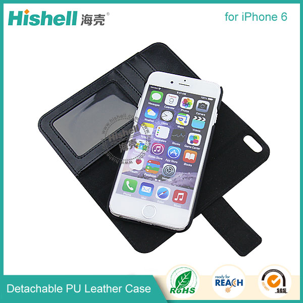 Detachable wallet  genuine leather phone case for iPhone 6