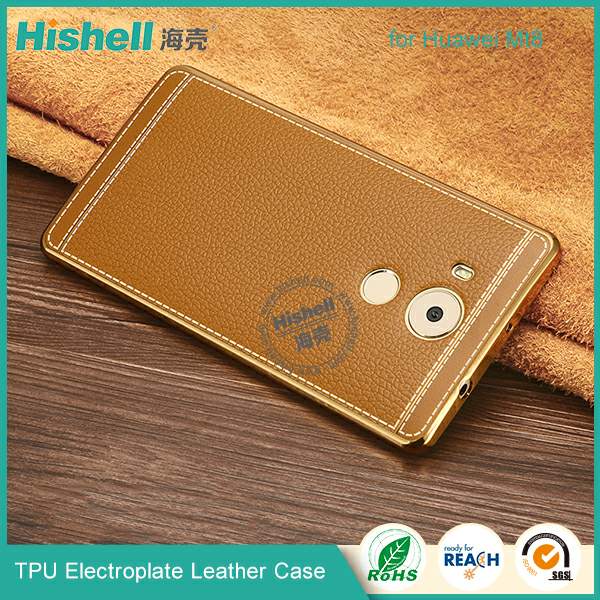 TPU Electroplate case with leather effect for Huawei Mate8