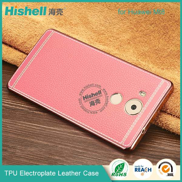 TPU Electroplate case with leather effect for Huawei Mate8