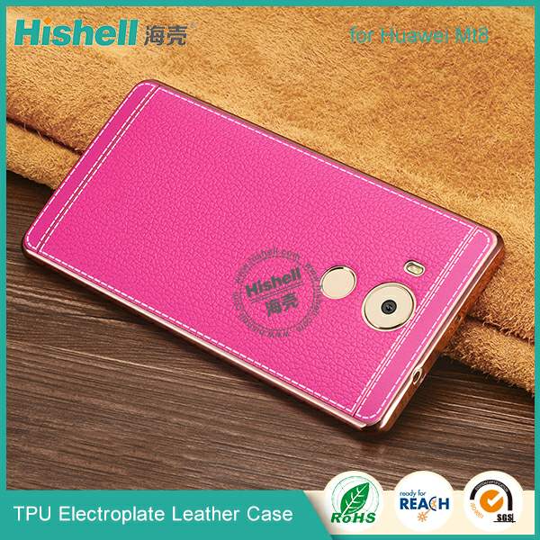 TPU Electroplate case with leather effect for Huawei Mate8