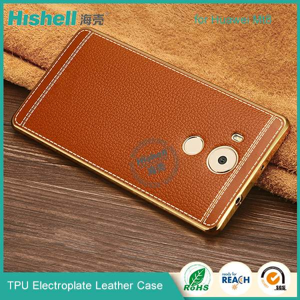 TPU Electroplate case with leather effect for Huawei Mate8