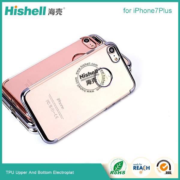 TPU upper and bottom electroplate case with back hole for iPhone 7