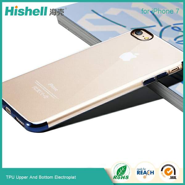 TPU upper and bottom electroplate phone case for iPhone 7