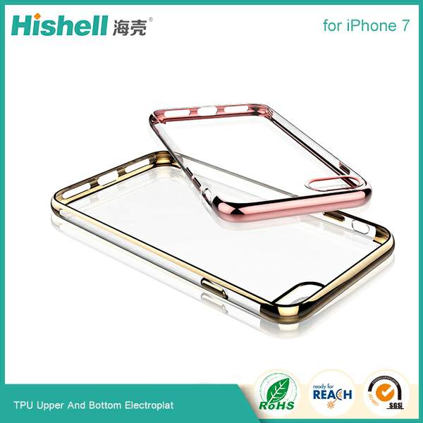 TPU upper and bottom electroplate phone case for iPhone 7