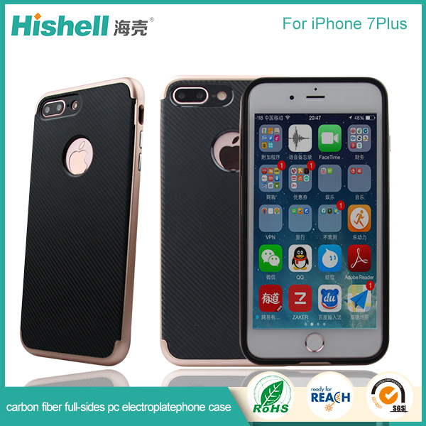 2017 New Design Electroplate With Carbon Fiber PC Case for iphone7