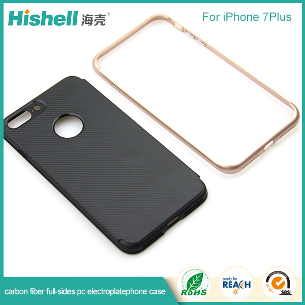 2017 New Design Electroplate With Carbon Fiber PC Case for iphone7