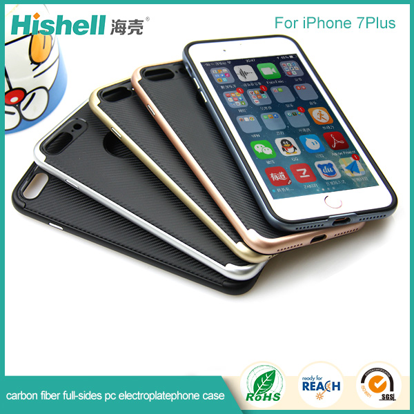 2017 New Design Electroplate With Carbon Fiber PC Case for iphone7