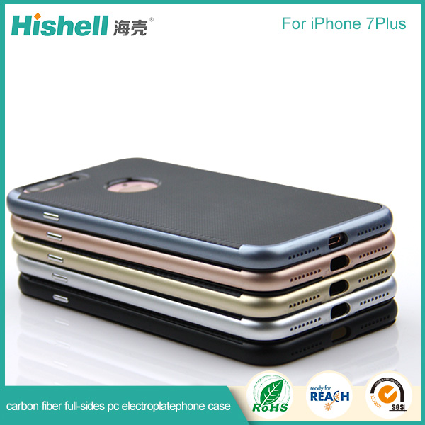 2017 New Design Electroplate With Carbon Fiber PC Case for iphone7