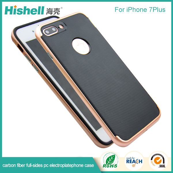 2017 New Design Electroplate With Carbon Fiber PC Case for iphone7