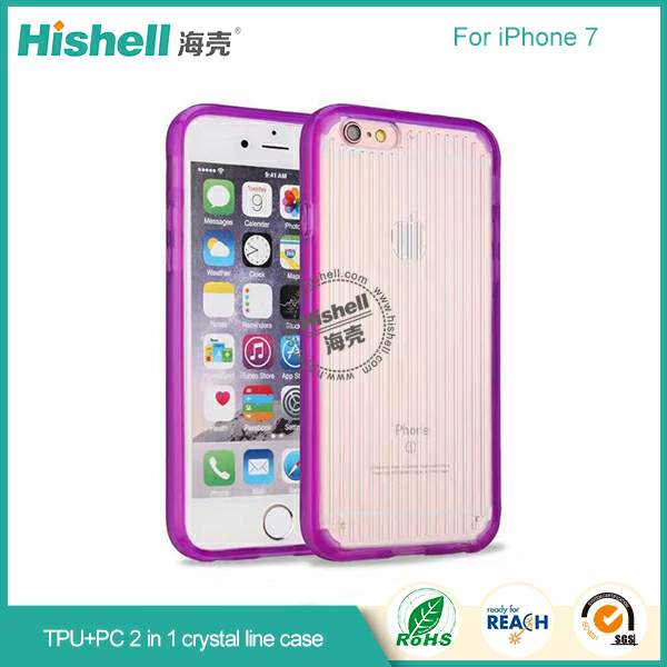 Mobile phone pc tpu case with crystal line clear phone case for iPhone 7