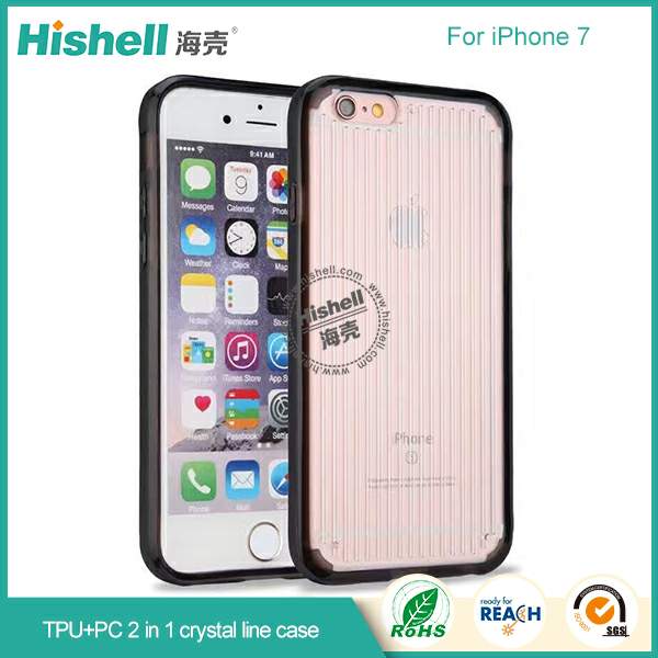 Mobile phone pc tpu case with crystal line clear phone case for iPhone 7