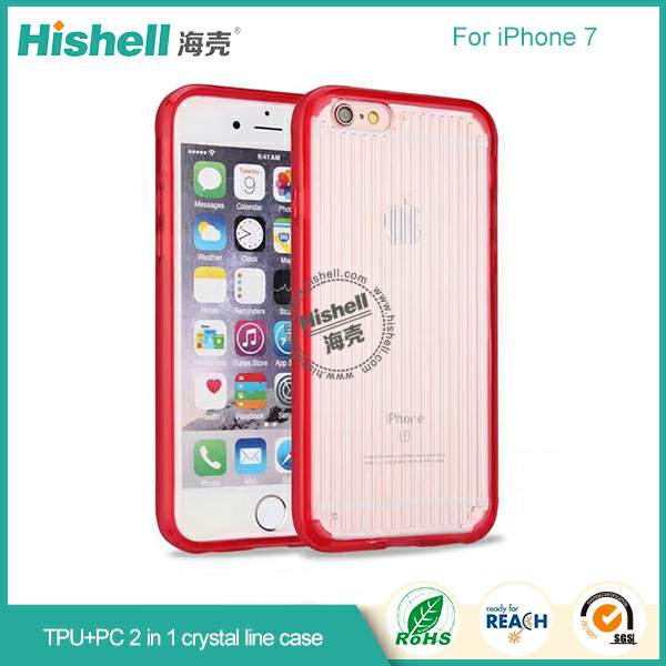 Mobile phone pc tpu case with crystal line clear phone case for iPhone 7