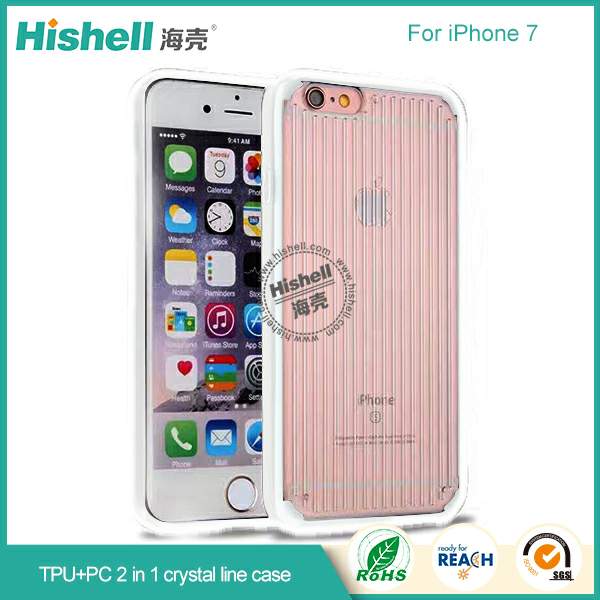 Mobile phone pc tpu case with crystal line clear phone case for iPhone 7