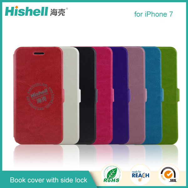 Wholesale Flip PU Leather Case With Side lock for iPhone 7