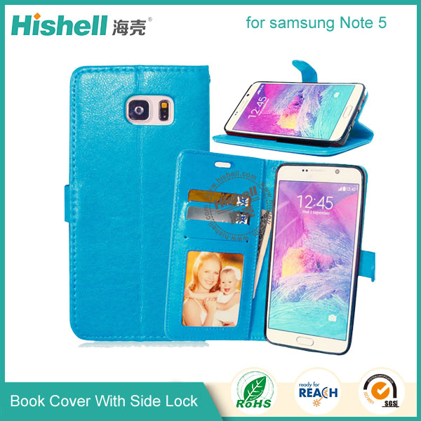 PU Leather Case with Side Lock for Samsung Note 5