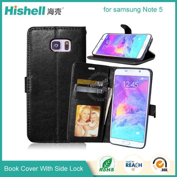 PU Leather Case with Side Lock for Samsung Note 5