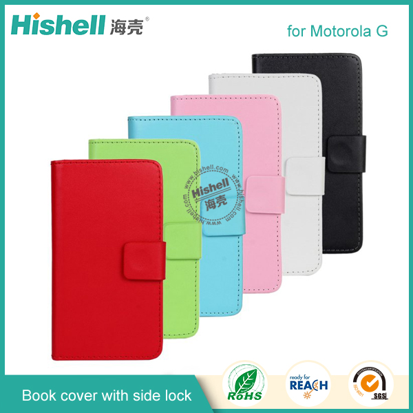 PU Leather Case with Side Lock for Motorola G