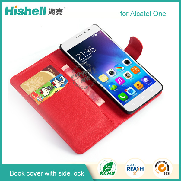 Leather Case with Side Lock for Alcatel One