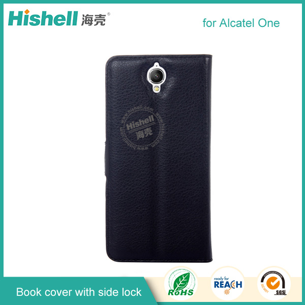 Leather Case with Side Lock for Alcatel One