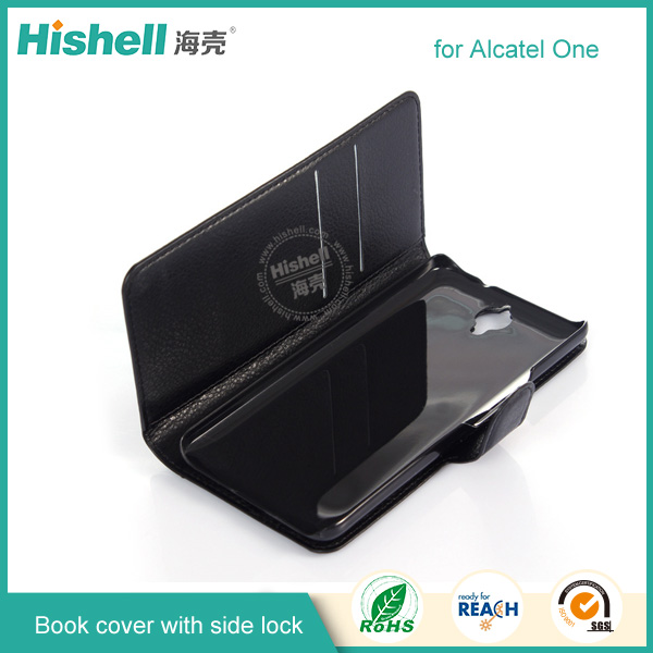 Leather Case with Side Lock for Alcatel One