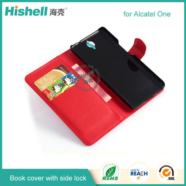 Leather Case with Side Lock for Alcatel One