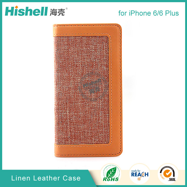 new design Linen leather wallet flip mobile phone Case