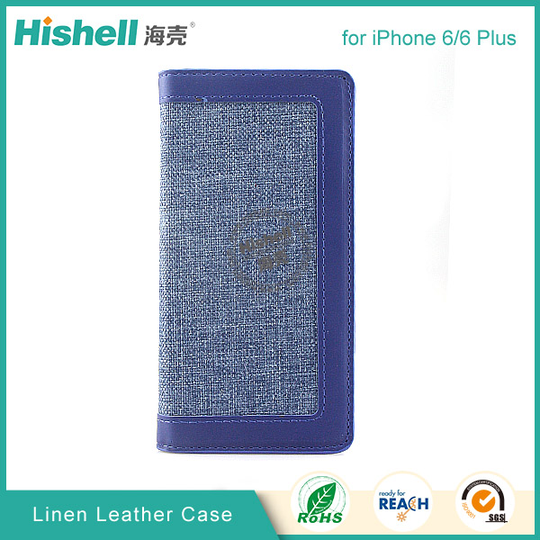 new design Linen leather wallet flip mobile phone Case