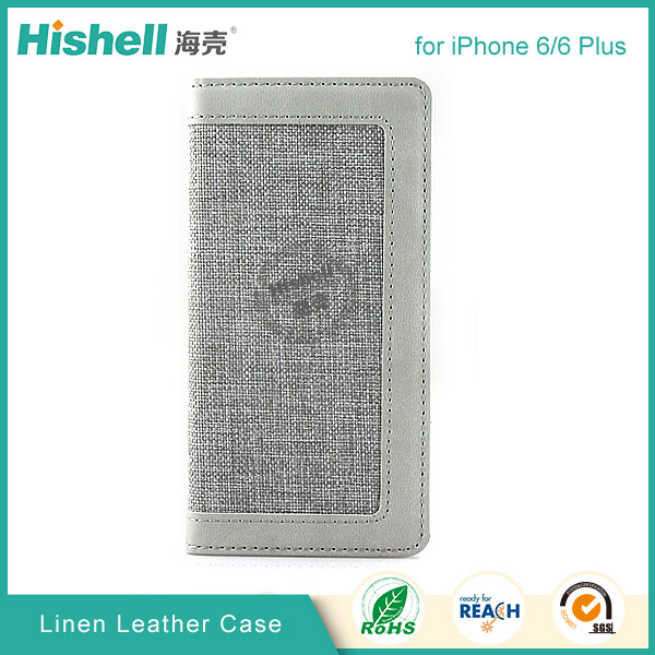 new design Linen leather wallet flip mobile phone Case