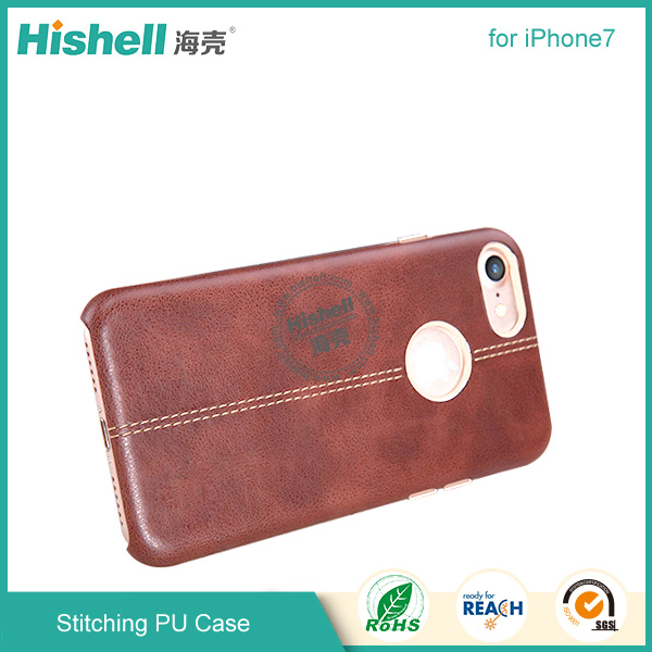 Pu leather case with stitching for iPhone 7