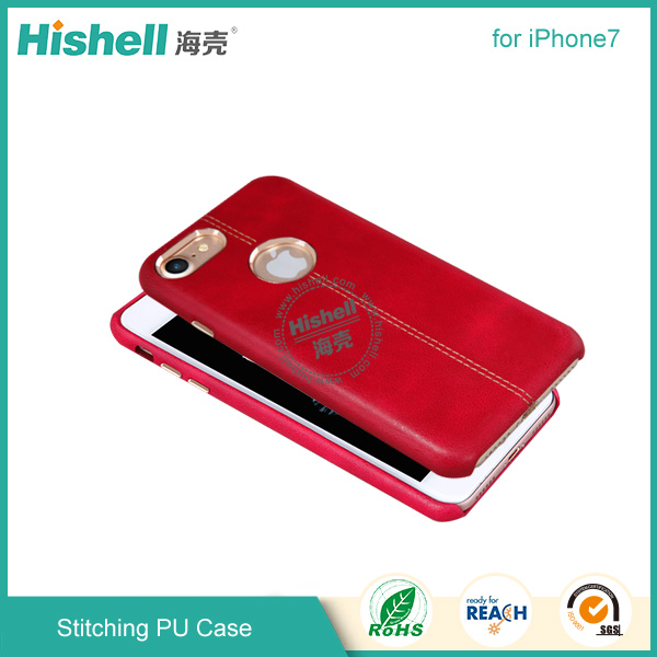 Pu leather case with stitching for iPhone 7