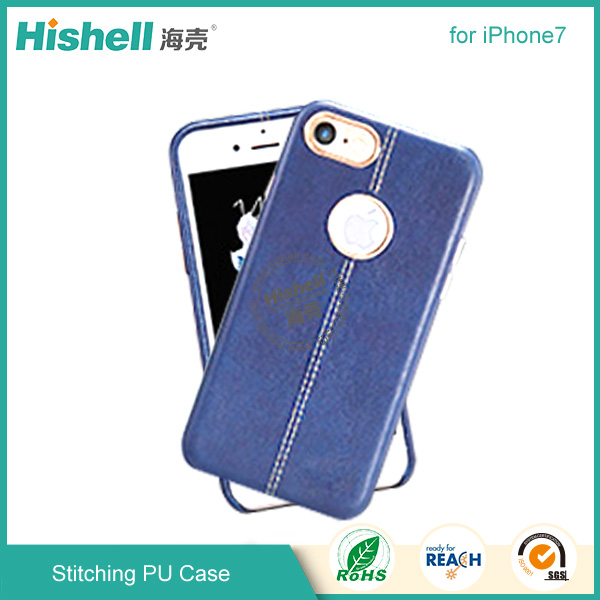 Pu leather case with stitching for iPhone 7