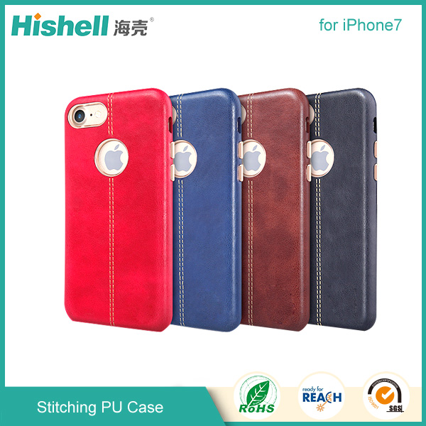 Pu leather case with stitching for iPhone 7