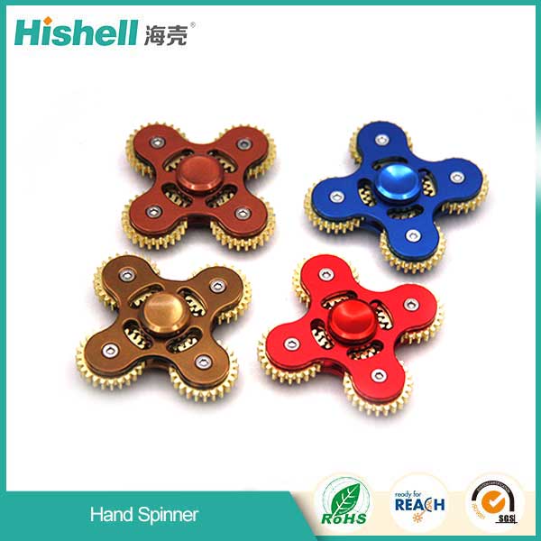 quadrangle gear metal fidget hand spinner