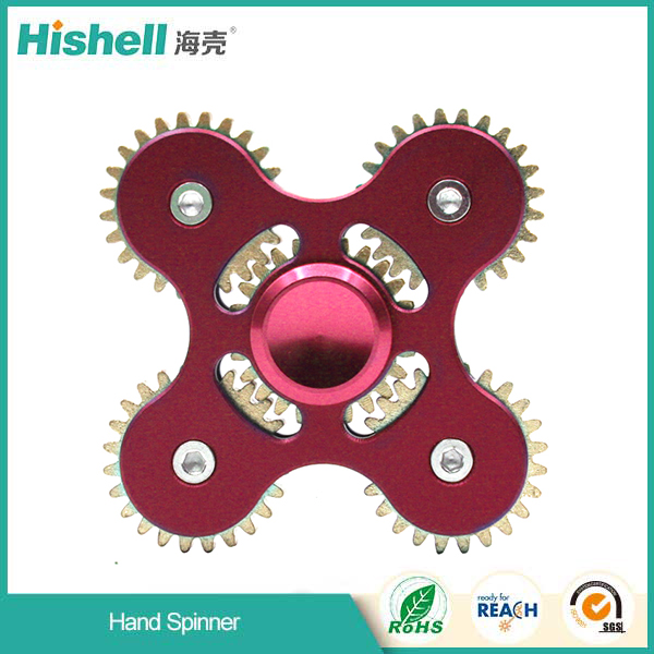 quadrangle gear metal fidget hand spinner