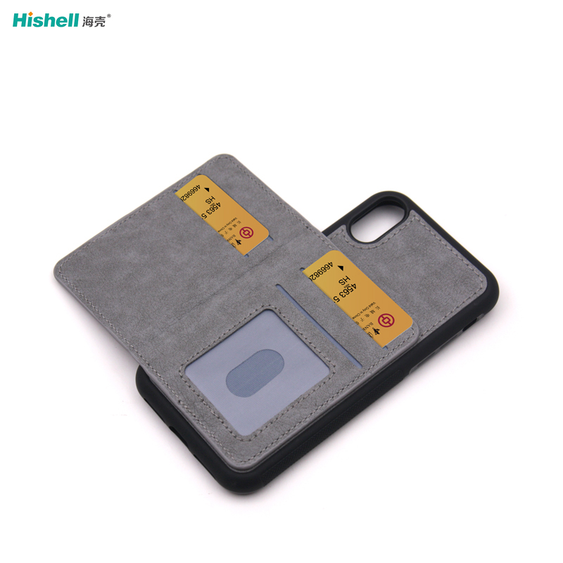 Available Stock 4 Card Bag Non-Slip PU Leather Mobile Phone Case For Iphone XS