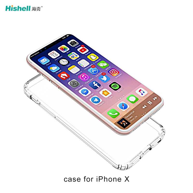 Tpu And Pc 2 In 1 Transparent Shockproof Phone Case For Iphone X