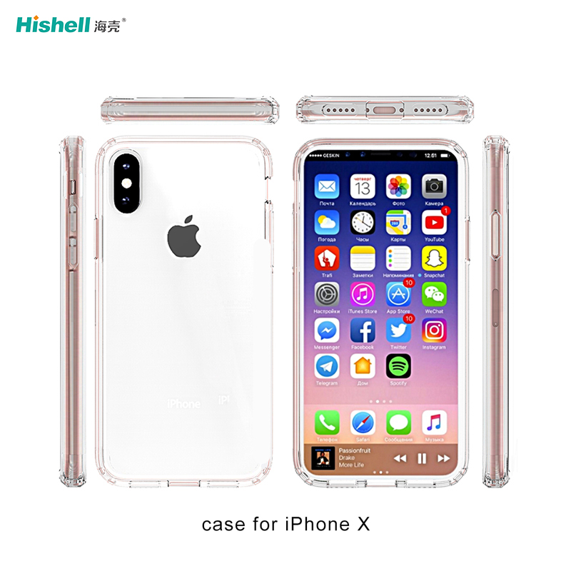 Tpu And Pc 2 In 1 Transparent Shockproof Phone Case For Iphone X